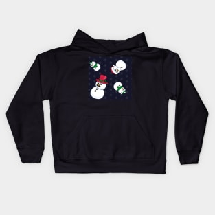 Cartoon Snowmen Print Kids Hoodie